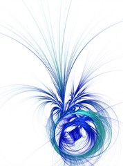 Abstract blue plant with white background