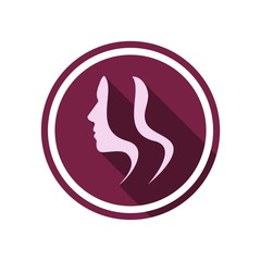 Obraz premium Young woman icon with long shadow