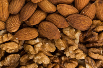 mixed nuts background above closeup