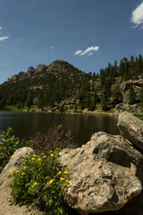 Attractive Lily Lake in Rocky Mountains of Colorado