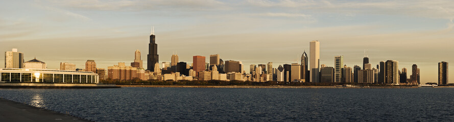 Fototapeta na wymiar Chicago morning panorama