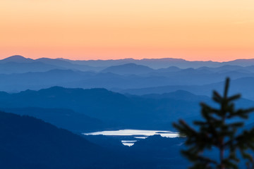 Sunset from a mountain top