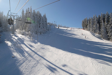 The ski slope on Mount Vitosha, Bulgaria