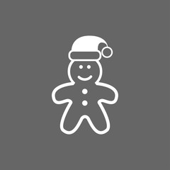 Icon Christmas gingerbread man for holiday season