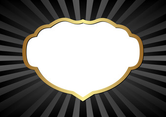 black background with golden frame and transparent space inside