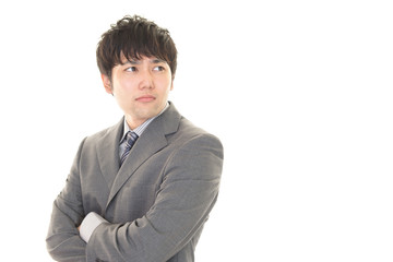 真剣な表情のビジネスマン