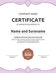 Certificate Template Vector portrait