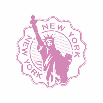 Vector New York Rubber bottle cap stamp 