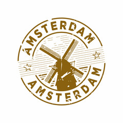 Vector Amsterdam Rubber mail stamp