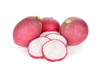 Fresh red radish isolated on white