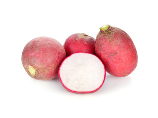 Fresh red radish isolated on white