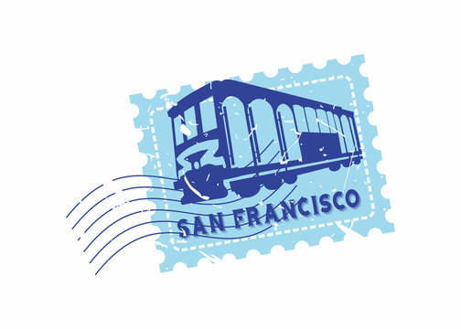 Vector San Francisco Rubber mail stamp
