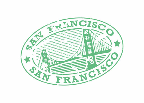 Vector San Francisco Rubber Oval mail stamp 