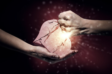 Broken stone heart