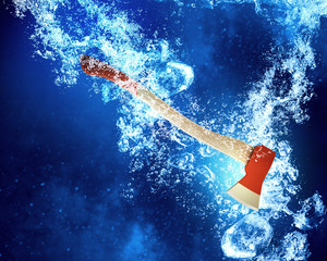 Axe under water