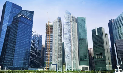 Outdoor-Kissen Skyscrapers of Singapore business district, Singapore © De Visu