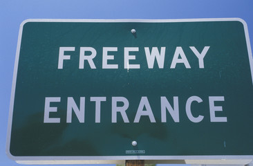 Entrance sign for freeway