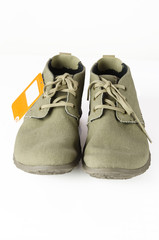 isolate men's boot and shoes