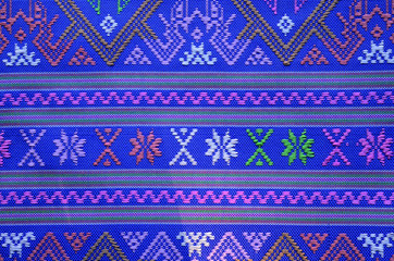 pattern of thai hand made fabric background