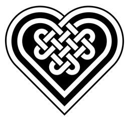 Celtic heart knot isolated illustration
