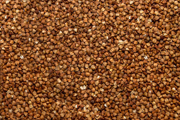 texture of buckwheat groats as background