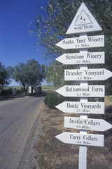 Miscellaneous distance signs in the wine country, California