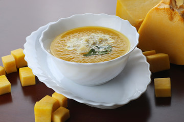 Pumpkin soup cooking