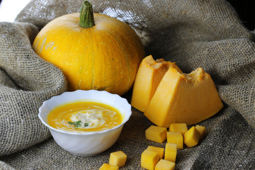 Pumpkin soup cooking