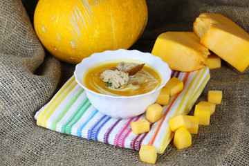 Pumpkin soup cooking