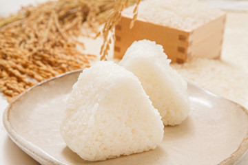 塩おにぎりと白米