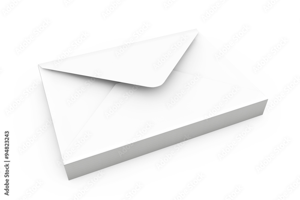 Poster stack of white blank envelopes
