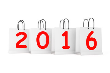 Shopping Bags with 2016 New Year Sign