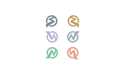S, z, w, n, m letter logo vector