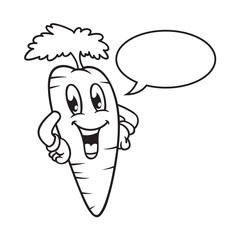 cartoon carrot with bubble speech
