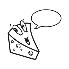 cartoon cheese with bubble speech