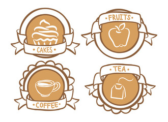 food and drink emblem doodle