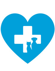 Obraz premium veterinary icon with cross and pet