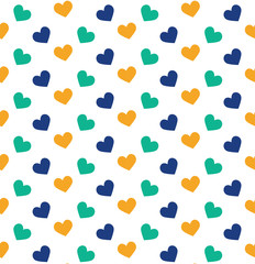 Romantic pattern with hearts. Vector illustration. Background