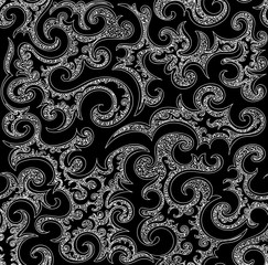 Abstract vector seamless pattern with beautiful curling shapes. Endless decorative texture