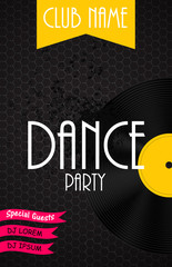 Vertical Dance Party Flyer Background with Place for Your Text. 