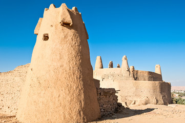 Saudi Arabia,Domat Al-Jadal, Al Jauf province, the Qasr Marid fortress (Nabatean origin) and the Mosque of Oman