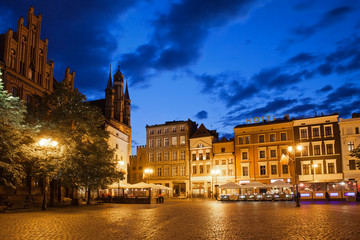 Fototapeta na wymiar Old Town Square by Night in Torun