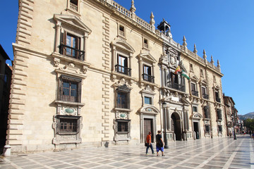 Fototapeta na wymiar Grenade (Espagne) - Plaza Nueva et Real Chancillería