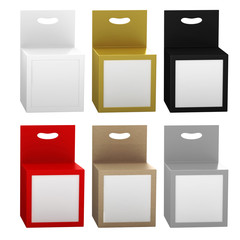 Paper box packaging with front window and hanger set, clipping p