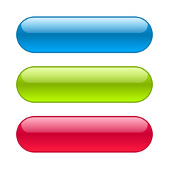 Glossy blue, red and green web buttons.