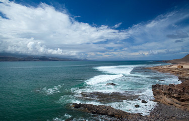 Fototapeta na wymiar Gran Canaria, El Confital beach on the edge of Las Palmas