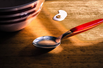 Bowl of cereal in morning light