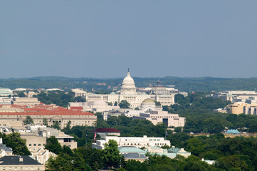Naklejka premium Aerial view of US Capitol from Rosslyn Virginia, Washington D.C.