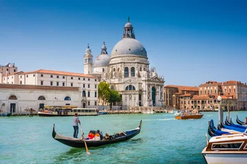 Fototapete Rund Canal Grande mit Basilika Santa Maria della Salute, Venedig, Italien © JFL Photography
