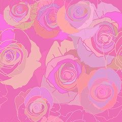 seamless texture background pattern of pink roses